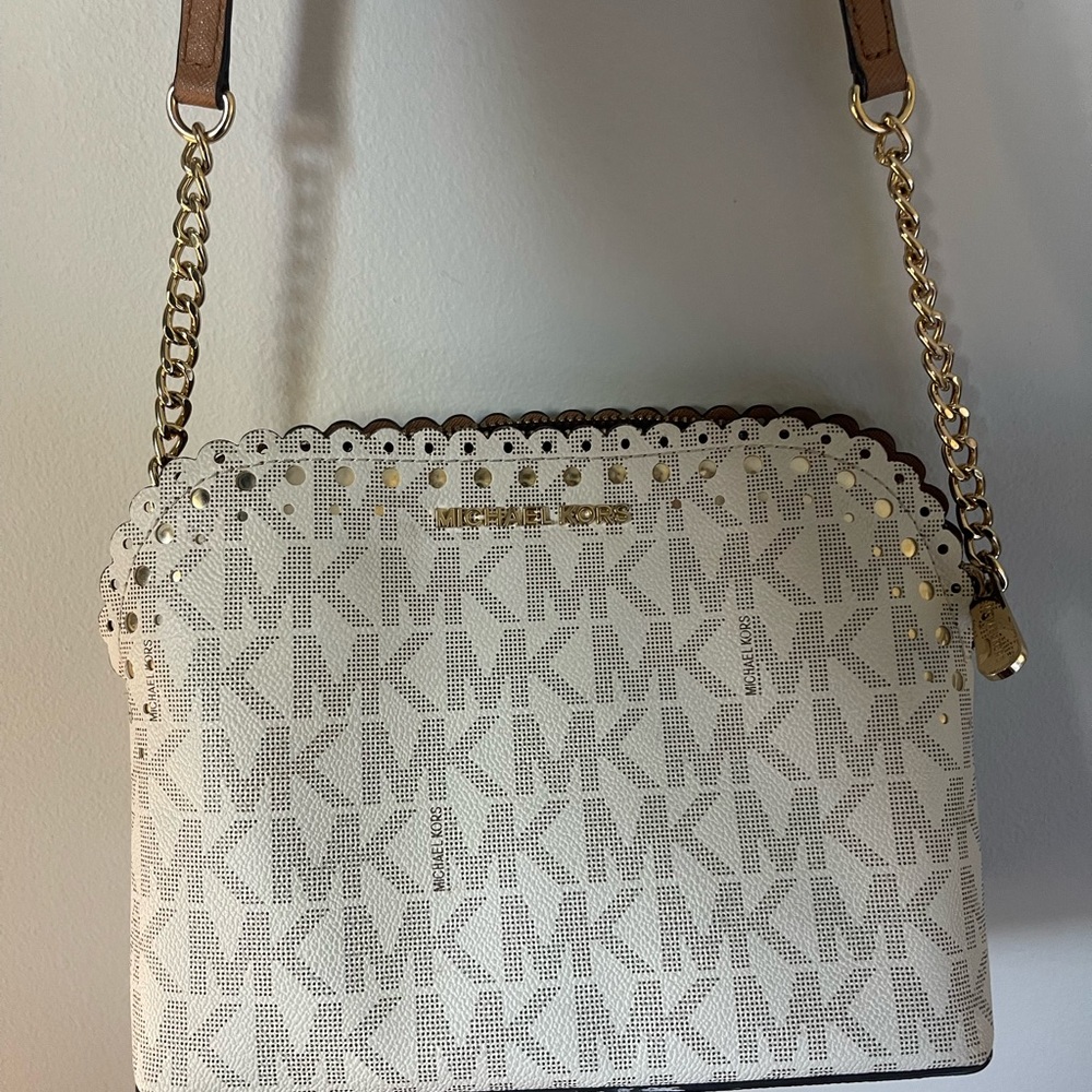 Michael Kors White and Gold Women's Bag